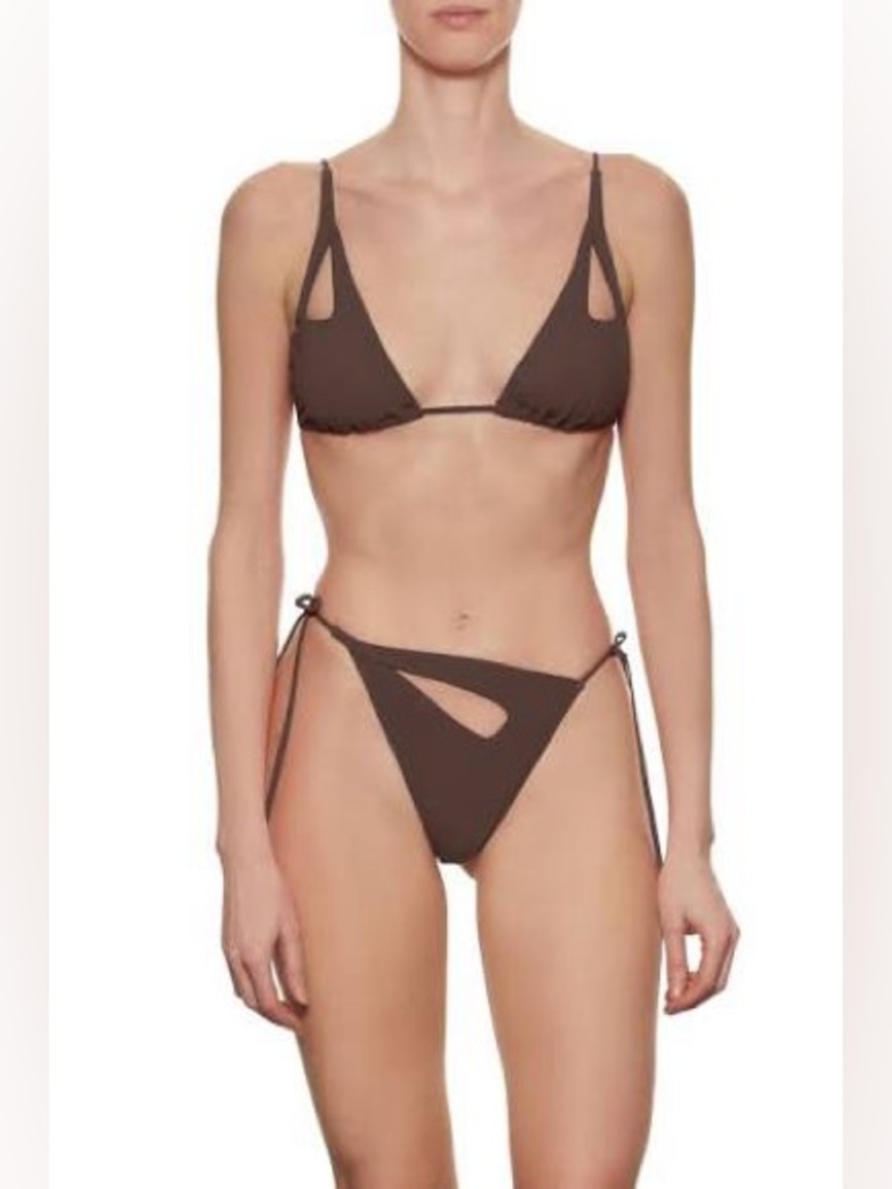 Palmiza Rua Triangle Tie-Side Bikini in Taupe